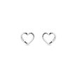 DIAMOND HEART EARRINGS IN WHITE GOLD - DIAMOND STUD EARRINGS - EARRINGS