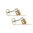 CITRINE AND DIAMOND STUD EARRINGS IN GOLD - CITRINE EARRINGS - EARRINGS