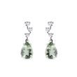 EARRINGS WITH GREEN AMETHYST AND DIAMONDS IN WHITE GOLD - AMETHYST EARRINGS - EARRINGS