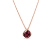 NECKLACE IN ROSE GOLD WITH RHODOLITE - GEMSTONE NECKLACES - NECKLACES