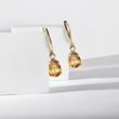 GOLD EARRINGS WITH CITRINES AND BRILLIANTS - CITRINE EARRINGS - EARRINGS