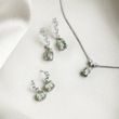 GREEN AMETHYST AND DIAMOND NECKLACE IN WHITE GOLD - AMETHYST NECKLACES - NECKLACES