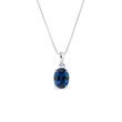 WHITE GOLD NECKLACE WITH OVAL SAPPHIRE - SAPPHIRE NECKLACES - NECKLACES