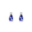 BOUCLES D'OREILLES PENDANTES AVEC TANZANITES ET DIAMANTS - BOUCLES D’OREILLES EN TANZANITE - BOUCLES D'OREILLES