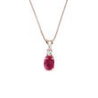 RUBY AND DIAMOND ROSE GOLD NECKLACE - RUBY NECKLACES - NECKLACES