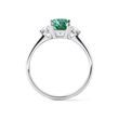 EMERALD AND DIAMOND RING IN WHITE GOLD - EMERALD RINGS - RINGS