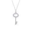 WHITE GOLD KEY PENDANT WITH DIAMONDS - DIAMOND NECKLACES - NECKLACES