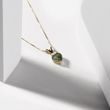 MOLDAVITE HEART AND DIAMOND NECKLACE IN GOLD - MOLDAVITE NECKLACES - NECKLACES