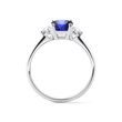 EMERALD CUT SAPPHIRE AND DIAMOND RING IN WHITE GOLD - SAPPHIRE RINGS - RINGS