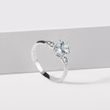 FEINER RING MIT AQUAMARIN UND DIAMANTEN AUS WEISSGOLD - RINGE AQUAMARIN - RINGE