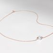 FRESHWATER PEARL NECKLACE IN 14K ROSE GOLD - PEARL PENDANTS - PEARL JEWELRY