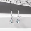 BRILLIANT EARRINGS WITH AQUAMARINE IN WHITE GOLD - AQUAMARINE EARRINGS - EARRINGS