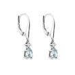 BOUCLES D'OREILLES PENDANTES EN OR BLANC AVEC AIGUES-MARINES - BOUCLES D'OREILLES EN AIGUE-MARINE - BOUCLES D'OREILLES