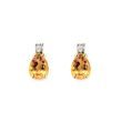 CITRINE EARRINGS WITH DIAMOND IN YELLOW GOLD - CITRINE EARRINGS - EARRINGS