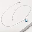 WHITE GOLD PENDANT WITH TOPAZ AND DIAMOND - TOPAZ NECKLACES - NECKLACES