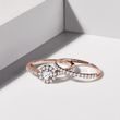 HALO DIAMOND RING IN ROSE GOLD - DIAMOND ENGAGEMENT RINGS - ENGAGEMENT RINGS