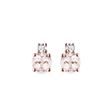 BOUCLES D'OREILLES EN OR ROSE AVEC MORGANITE ET DIAMANTS - BOUCLES D'OREILLES EN MORGANITE - BOUCLES D'OREILLES