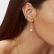 MODERN PEARL EARRINGS IN YELLOW GOLD - PEARL EARRINGS - PEARL JEWELRY