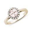 DELICATE GOLD RING WITH MORGANITE AND DIAMONDS - MORGANITE RINGS - RINGS