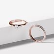 THIN BAND ROSE GOLD DIAMOND ENGAGEMENT RING - SOLITAIRE ENGAGEMENT RINGS - ENGAGEMENT RINGS