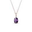 AMETHYST AND DIAMOND NECKLACE IN ROSE GOLD - AMETHYST NECKLACES - NECKLACES