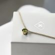 ROUND MOLDAVITE NECKLACE IN YELLOW GOLD - MOLDAVITE NECKLACES - NECKLACES