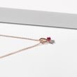 RUBY RIBBON NECKLACE IN ROSE GOLD - RUBY NECKLACES - NECKLACES