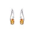 BOUCLES D'OREILLES EN OR BLANC AVEC CITRINES ET DIAMANTS - BOUCLES D'OREILLES EN CITRINE - BOUCLES D'OREILLES