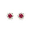 RUBY AND DIAMOND GOLD EARRINGS - RUBY EARRINGS - EARRINGS