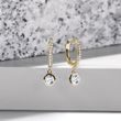 BOUCLES D'OREILLES EN OR JAUNE AVEC DIAMANTS - BOUCLES D'OREILLES EN DIAMANT - BOUCLES D'OREILLES