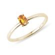 BAGUE MINIMALISTE AVEC CITRINE EN OR JAUNE - BAGUES EN CITRINE - BAGUES