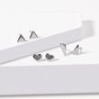 PUCES D'OREILLES TRIANGULES EN OR BLANC - BOUCLES D'OREILLES EN OR BLANC - BOUCLES D'OREILLES