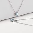 NECKLACE WITH AQUAMARINE IN WHITE GOLD - AQUAMARINE NECKLACES - NECKLACES