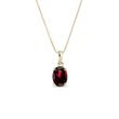 OVAL GARNET PENDANT IN YELLOW GOLD - GARNET NECKLACES - NECKLACES
