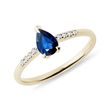 SAPPHIRE AND DIAMOND RING IN YELLOW GOLD - SAPPHIRE RINGS - RINGS
