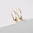 BOUCLES D'OREILLES POUR ENFANTS EN OR JAUNE AVEC CITRINES - BOUCLES D'OREILLES POUR ENFANTS - BOUCLES D'OREILLES