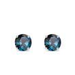 WHITE GOLD STUDS WITH TOPAZ - TOPAZ EARRINGS - EARRINGS