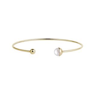 MINIMALIST PEARL BRACELET IN YELLOW GOLD - CUFF BRACELETS - BRACELETS