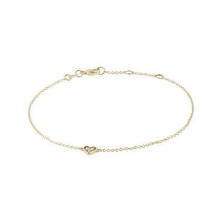 HEART BRACELET WITH DIAMONDS IN GOLD - DIAMOND BRACELETS - BRACELETS