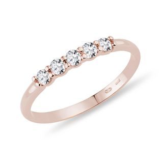 RING AUS ROSÉGOLD MIT FÜNF DIAMANTEN - TRAURINGE FÜR DAMEN - TRAURINGE