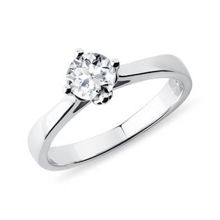 BAGUE DE FIANÇAILLES EN OR BLANC AVEC DIAMANT 0,5CT - SOLITAIRES - BAGUES DE FIANÇAILLES