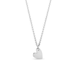 MINIMALIST HEART PENDANT IN 14K WHITE GOLD - WHITE GOLD NECKLACES - NECKLACES