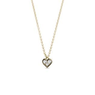 DIAMOND NECKLACE WITH HEART IN GOLD - DIAMOND NECKLACES - NECKLACES