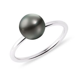 TAHITIAN PEARL WHITE GOLD RING - PEARL RINGS - PEARL JEWELLERY