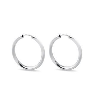 WHITE GOLD HOOP EARRINGS 2 CM - WHITE GOLD EARRINGS - EARRINGS