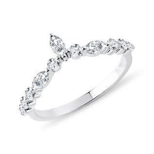 DIAMOND RING MADE OF 14K WHITE GOLD - WOMEN'S WEDDING RINGS - WEDDING RINGS
