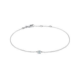 AQUAMARINE BRACELET IN WHITE GOLD - GEMSTONE BRACELETS - BRACELETS