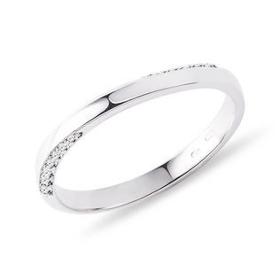 WAVE WEDDING RING WITH DIAMONDS IN WHITE GOLD - WOMEN'S WEDDING RINGS - WEDDING RINGS