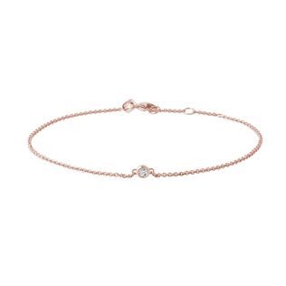 ROSÉGOLD-ARMBAND MIT DIAMANTANHÄNGER - ARMBÄNDER MIT DIAMANTEN - ARMBÄNDER