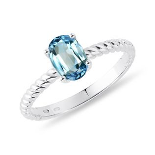 OVAL TOPAZ WHITE GOLD RING - TOPAZ RINGS - RINGS